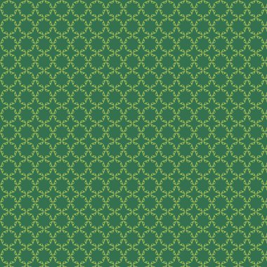 Yeşil arkaplanda sanatsal sunumlu soyut çiçek deseni tasarımı