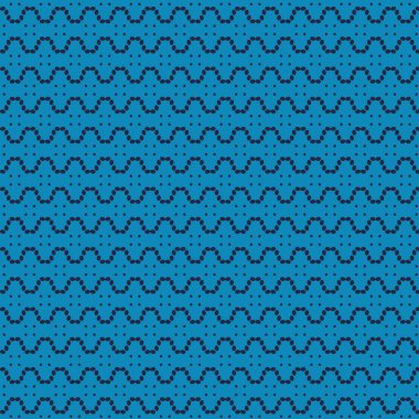 Görsel olarak çekici soyut desen, parlak mavi bir arka plana karşı dalgalı bir çizgi şeklinde düzenlenmiş koyu mor noktalardan oluşan alternatif diziler modern ve dinamik bir doku oluşturur.