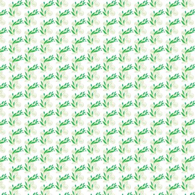 Narin yeşil yapraklar ve girdaplar içeren güzel ve karmaşık bir şablon çeşitli yaratıcı projeler için rahatlatıcı bir atmosfer yaratır.