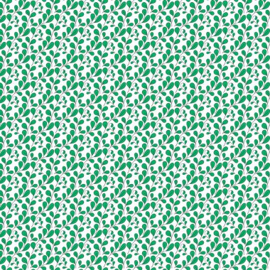 Güzel, kusursuz bir botanik desen. Beyaz arka planda yeşil yapraklar var. Narin ve doğadan esinlenilmiş bir tasarım unsuru yaratıyor.