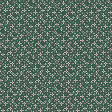 Koyu yeşil arka plan, tekrarlanan pembe çiçek desenleriyle kaplıydı. Çeşitli yaratıcı projeler için kusursuz ve dekoratif bir tasarım yaratıyordu.
