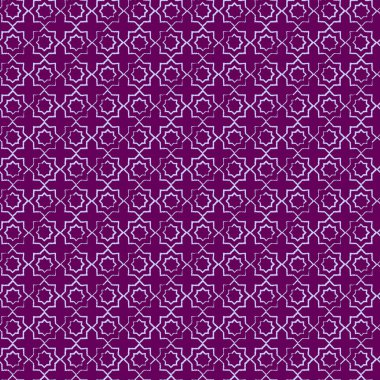 Purple Geometric Pattern: Seamless Background With Star And Cross Motifs For Design Projects