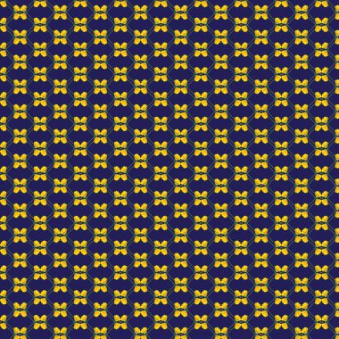 Mavi arka planda tekrarlanan sarı kelebek deseni