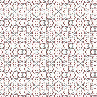 Beyaz üzerine kırmızı böğürtlenli iç içe geçmiş dalların tekrar eden tasarımı