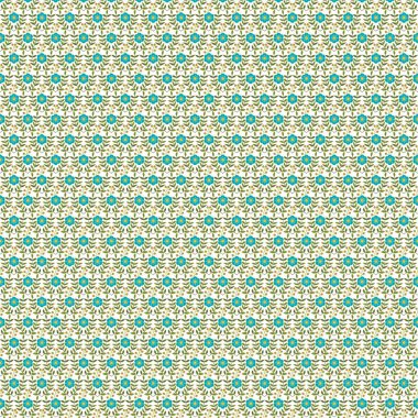 Bej arkaplanda küçük mavi çiçeklerin ve yeşil yaprakların tekrar eden tasarımı şeffaf arkaplanda izole edildi