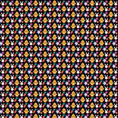 Karanlık bir arkaplanda doğu temalı elementlerin tekrarlanan şablonu