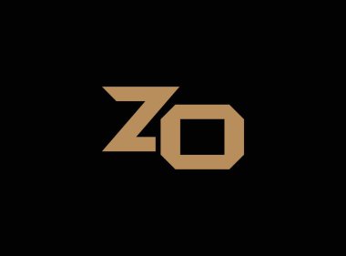 Koyu arkaplanda sıfır harfli kalın geometrik logo