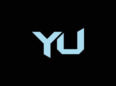 Koyu arkaplanda açık mavi YU harfleri