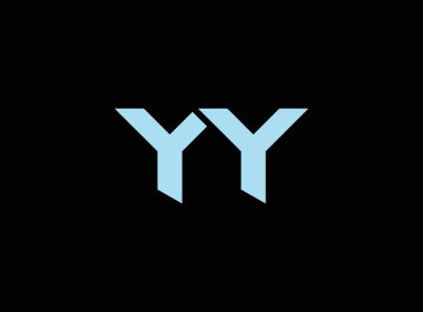 Koyu arkaplan merkezli iki açık mavi Y harfi