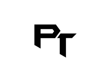 Şeffaf arkaplanda p ve t harfleriyle stilize edilmiş monogram logosu