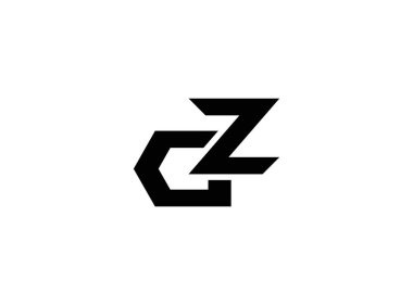 siyah stilize harf z logosu şeffaf arkaplan üzerinde izole