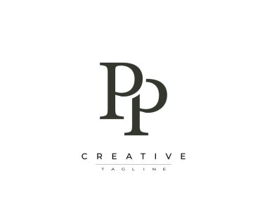 Şeffaf arkaplan üzerinde yaratıcı slogan içeren monogram Pp logosu şeffaf arkaplanda izole edildi