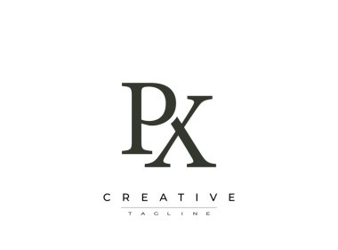 Şeffaf arkaplanda yaratıcı slogan içeren px logosu