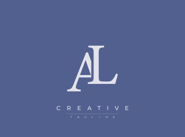 al logo mavi arkaplanda yaratıcı slogan