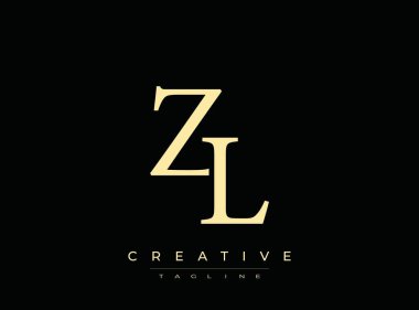 Şeffaf arkaplanda izole edilmiş yaratıcı slogan içeren altın zl logosu