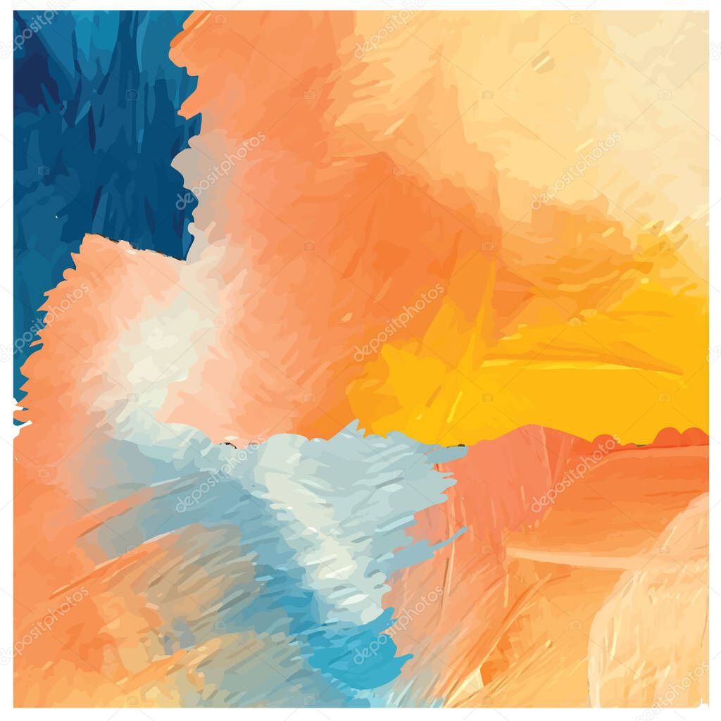 Abstract colorful paint strokes forming a creative artistic logo.