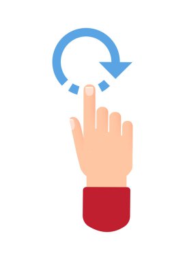 Parmak dönen jest ikonu konsepti stok illüstrasyonu.