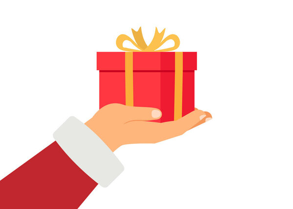 Santa Claus Giving Christmas Gift stock illustration