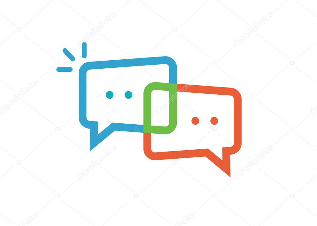 Online chat bubble icon stock illustration
