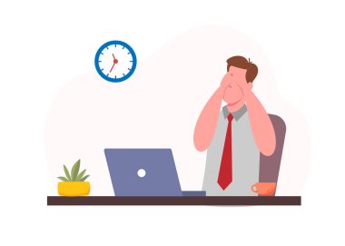 Stok illüstrasyonunda çalışırken göz tahrişinin yansıması.