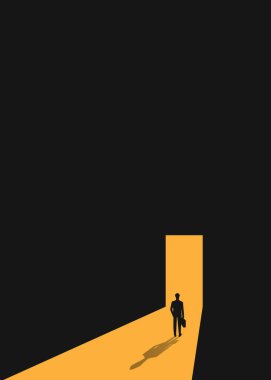 Yeni fırsat ya da kapı dışında çalışan konsept stok çizimi