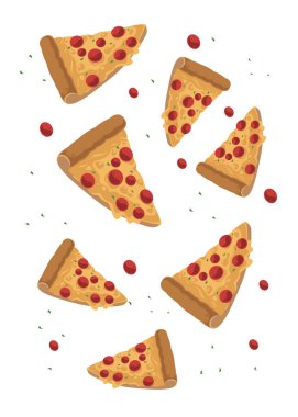 Pizzasız arka plan vektör illüstrasyonu stok çizimi