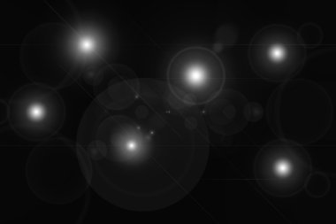 Dijital lens flare siyah arka plan yatay çerçeve sıcak ve soyut arka planda