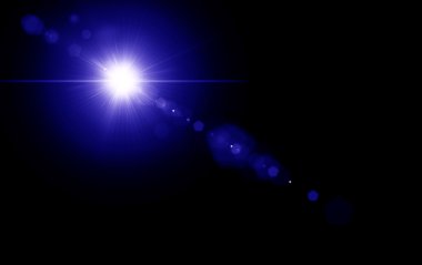 Dijital lens flare siyah arka plan yatay çerçeve sıcak ve soyut arka planda