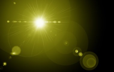 Dijital lens flare siyah arka plan yatay çerçeve sıcak ve soyut arka planda