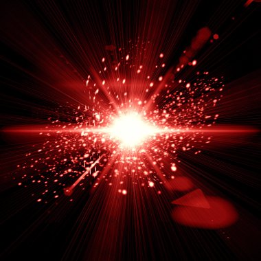 Dijital lens flare siyah arka plan yatay çerçeve sıcak ve soyut arka planda