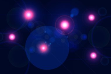 Dijital lens flare siyah arka plan yatay çerçeve sıcak ve soyut arka planda