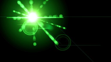 Dijital lens flare siyah arka plan yatay çerçeve sıcak ve soyut arka planda