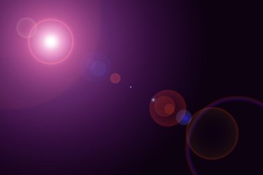 Dijital lens flare siyah arka plan yatay çerçeve sıcak ve soyut arka planda