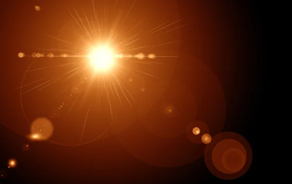 Dijital lens flare siyah arka plan yatay çerçeve sıcak ve soyut arka planda
