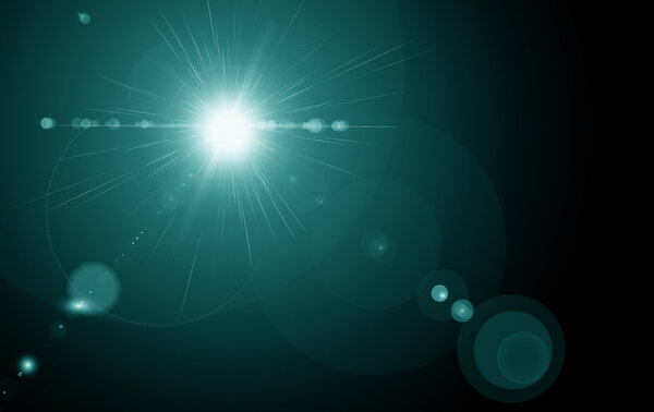 Цифровые линзы вспышки в черном фоне горизонтальной рамки теплый и абстрактный фон
