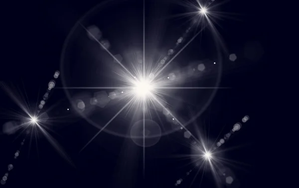 Dijital lens flare siyah arka plan yatay çerçeve sıcak ve soyut arka planda