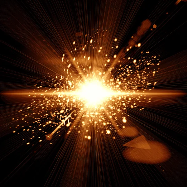 Dijital lens flare siyah arka plan yatay çerçeve sıcak ve soyut arka planda