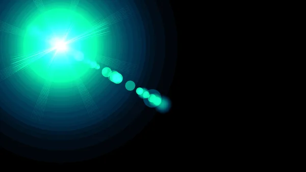 Dijital lens flare siyah arka plan yatay çerçeve sıcak ve soyut arka planda