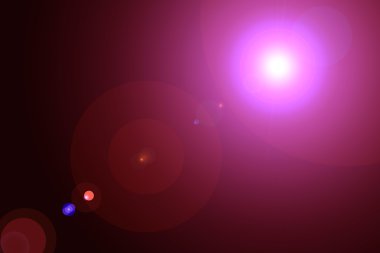 Dijital lens flare siyah arka plan yatay çerçeve sıcak ve soyut arka planda