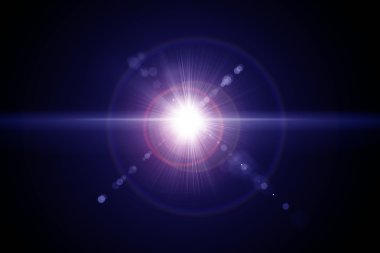 Dijital lens flare siyah arka plan yatay çerçeve sıcak ve soyut arka planda