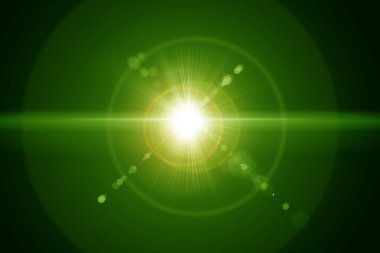 Dijital lens flare siyah arka plan yatay çerçeve sıcak ve soyut arka planda