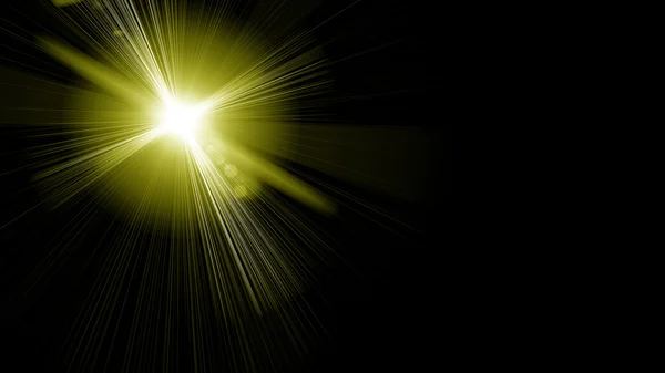 Digital lens flare in black background horizontal frame warm and abstract background — Stock Photo, Image