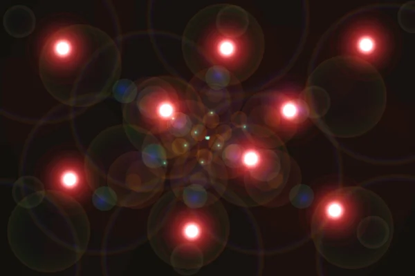 Dijital lens flare siyah arka plan yatay çerçeve sıcak ve soyut arka planda