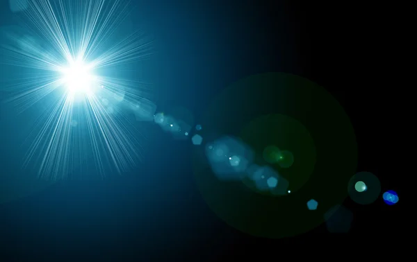 Dijital lens flare siyah arka plan yatay çerçeve sıcak ve soyut arka planda