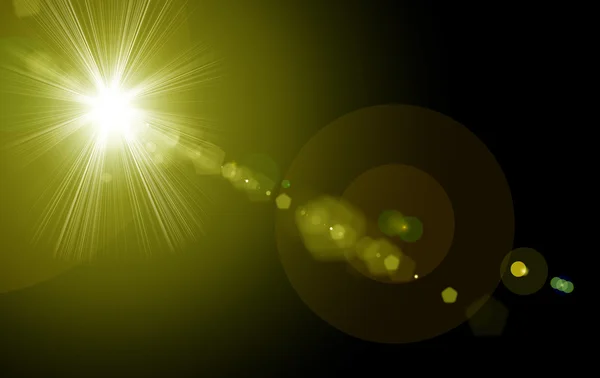 Dijital lens flare siyah arka plan yatay çerçeve sıcak ve soyut arka planda