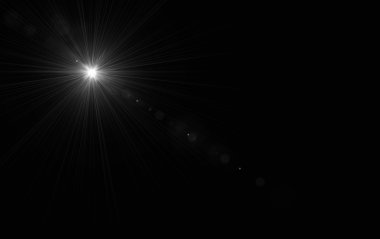 Dijital lens flare siyah arka plan yatay çerçeve sıcak ve soyut arka planda