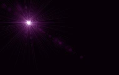 Dijital lens flare siyah arka plan yatay çerçeve sıcak ve soyut arka planda