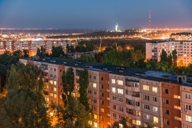 Volgograd şehri akşam. Kahraman şehir.