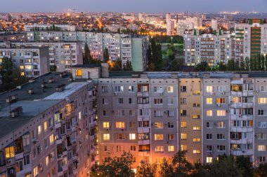 Volgograd şehri akşam. Kahraman şehir.