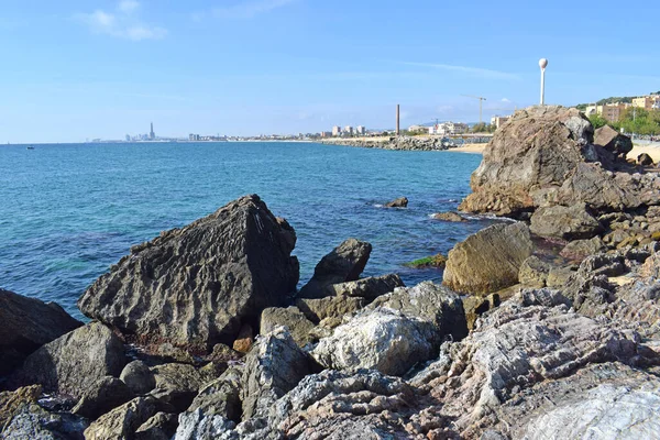 巴塞罗那加泰罗尼亚斯派蒙特加特海岸线 — 图库照片